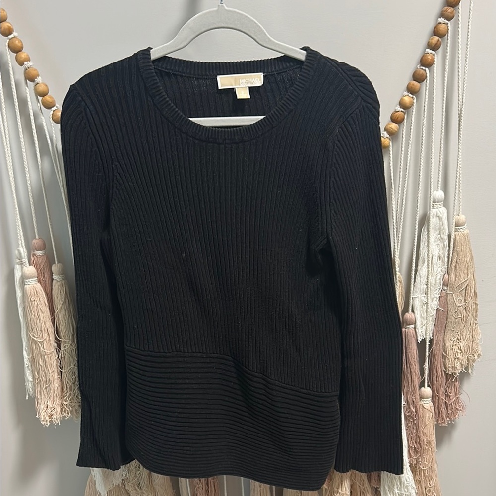 Design History Black Ribbed Sweatshirt